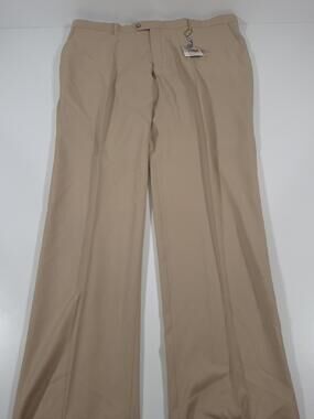 Rossetti Dress Pants Mens 48x36 Beige Wool Flat Front Lined Unhemmed NWT